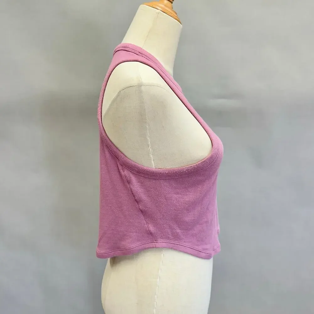 Lululemon Hold Tight Cropped Ribbed‎ Tank Top in Velvet Dust-pink Size 10
